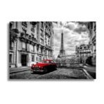 Eiffel Tower Paris with Vintage Car - Canvas - by Michal Bednarek